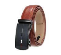 LumiSyne Men's Leather Belt Automatic Buckle Ratchet Belt Size Adjustable Comfort Wear 5 Lengths Available Width 1 3/8’’ Casual Business Style Wide Leather Belt For Jeans Pants Suits