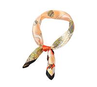 LumiSyne Mulberry Silk Scarf Women Silk Square Scarves Doodle Painting Printed Lightweight Satin Vintage Kerchief Bandanas Breathable Neckerchief Head Hair Scarf 27.5×27.5 Inches