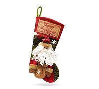 LumiSyne Personalised Christmas Stocking Large 18.5" For Kids Adults Xmas Sock With 3d Plush Sock Gift Bag Candy Pouch Bag Hanging Stockings For Fireplace Xmas Tree Christmas Decorations(Santa)