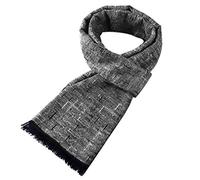LumiSyne Premium Wool Scarf For Men Winter Business Style Classic Plaid Striped Print Soft Cashmere Long Scarf With Tassel