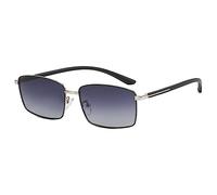 LumiSyne Retro Rectangle Sunglasses For Men HD Polarized Lens Trendy Square Metal Frame Lightweight Rectangle Eyewear UV400 Protection Anti-Glare Shades Sunglasses For Travel Driving Fishing Outdoor