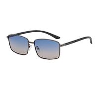 LumiSyne Retro Rectangle Sunglasses For Men HD Polarized Lens Trendy Square Metal Frame Lightweight Rectangle Eyewear UV400 Protection Anti-Glare Shades Sunglasses For Travel Driving Fishing Outdoor