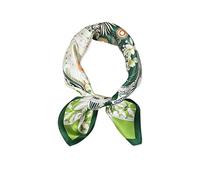 LumiSyne Retro Silk Scarves For Women Artistic Printed Square Scarf Romance Exotic Series Soft Satin Silk Neckerchief Headdress Hairband (Green)