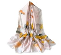LumiSyne Silk Scarf For Women Colorful Flower Butterfly Pattern Fashion Elegant Style Large Scarf Long Neck Scarf Lightweight Warm Shawl Stole Sunscreen Hijab Beach Wrap All Season