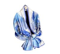 LumiSyne Silk Scarf For Women Colorful Flower Printed Artistic Oil Painting Pattern Satin Long Scarves Sunscreen Shawls Lightweight Warm Stole Wrap All Season