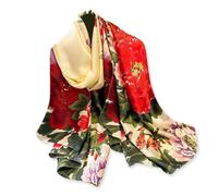 LumiSyne Silk Scarf For Women Colorful Flower Printed Artistic Oil Painting Pattern Satin Long Scarves Sunscreen Shawls Lightweight Warm Stole Wrap All Season