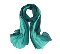 LumiSyne Silk Scarf For Women Gradient Color Stitching Silk Cotton Linen Scarves Fashion Elegant Lightweight Soft Sunscreen Shawl Wraps All Season