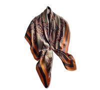 LumiSyne Silk Scarf Women Large Square Scarf Flower Tree Printed Animal Pattern Retro Gorgeous Style Satin Head Scarf Sunscreen Shawl Decorative Neck Scarf Bandanas Headdress Hairband 110×110cm