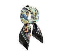 LumiSyne Silk Scarf Women Square Scarf 70×70cm Leopard Animal Print Horse Pattern Luxury Retro Style Lightweight Satin Small Scarves Multifunctional Neckerchief Head Scarf Bandanas Headdress Hairband