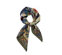 LumiSyne Silk Scarf Women Square Scarves 70×70cm Colorful Flower Tree Printed Lightweight Satin Small Scarves Multifunctional Neckerchief Head Scarf Bandanas Headdress Hairband