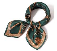 LumiSyne Silk Scarves For Women Fresh And Simple Heart Pattern Square Scarf Graffiti Printed Soft Satin Silk Neckerchief Headdress Hairband