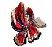 LumiSyne Silk Scarves For Women Retro Art Painting Pattern Soft Natural Silk Long Shawl Warm Wrap Sunscreen Shawl All Season