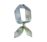 LumiSyne Skinny Silk Scarf For Women Girls Narrow Long Neckerchief Artistic Oil Painting Printing Fresh Nature Style Lightweight Satin Neck Scarf Headband Headdress Hair Tie Handle Wrap Ribbon Scarf