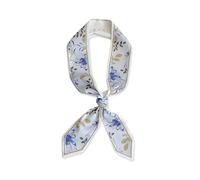 LumiSyne Skinny Silk Scarf For Women Girls Narrow Long Neckerchief Floral Leaf Print Fresh Pastoral Style Lightweight Satin Neck Scarf Headband Headdress Hair Tie Handle Wrap Ribbon Scarf