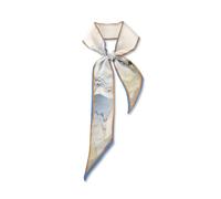 LumiSyne Skinny Silk Scarf For Women Girls Narrow Long Neckerchief Flower Printed Chinese Style Painting Pattern Elegant Artistic Style Necktie Headdress Hair Scarf Handbag Handle Wrap Ribbon Scarf