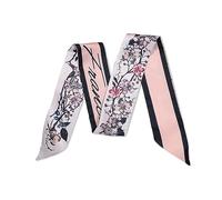 LumiSyne Skinny Silk Scarf For Women Girls Narrow Long Neckerchief Flower Tree Printed Letter Pattern Retro Artistic Style Satin Slim Ribbon Thin Scarf Tie Headdress Hair Scarf Handbag Handle Ribbon