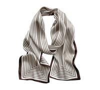 LumiSyne Striped Skinny Scarf For Women Silky Satin Scarves Classic Stripe Pattern French Elegance Business Style Narrow Long Neckerchief Decorative Bandanas Headdress Hairband Handle Wrap Ribbon