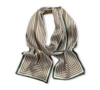 LumiSyne Striped Skinny Scarf For Women Silky Satin Scarves Classic Stripe Pattern French Elegance Business Style Narrow Long Neckerchief Decorative Bandanas Headdress Hairband Handle Wrap Ribbon