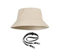 LumiSyne Unisex Bucket Hat Wide Brim Sun Hat UPF 50+ Solid Color Reversible Breathable Cotton Fisherman Hat With Detachable Chin Strap Lightweight Packable Summer Hat For Beach Travel Camping Fishing
