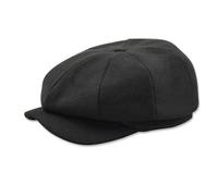 LumiSyne Vintage Newsboy Cap Flat Cap for Men Women 8 Panel Baker Boy Cap Herringbone Tweed Wool Blend Adjustable Fit Gatsby Hat Cabbie Hat Painter Cap for Autumn Winter Black