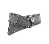 LumiSyne Wide Elastic Belt For Women Punk Rivet Elasitc Belt PU Leather Stretchy Belt With Metal Oblique Hook Buckle Corset Waist Belt Retro Cinch Belt For Dress Shirt Overcoat
