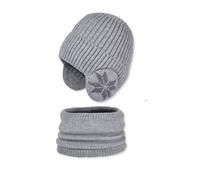 LumiSyne Winter Hat And Scarf Set For Men Women Knitted Beanie Hat With Windproof Ear Flaps Neck Warmer Thermal Fleece Lined Stretchy Warm Outdoor Sport Skull Cap Ear Covers For Cycling Running Skiing