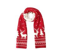 LumiSyne Winter Knitted Scarf For Women Reversible Christmas Scarf Fair Isle Snowflake Reindeer Soft Warm Long Scarves