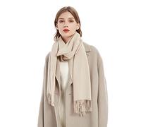 LumiSyne Winter Premium Cashmere Scarf For Women Classic Solid Color Wool Scarf With Tassel Soft Long Pashmina Scarves Warm Shawl Wrap