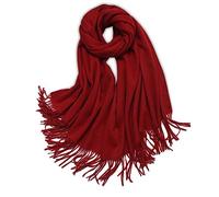 LumiSyne Winter Premium Cashmere Scarf For Women Warm Pashmina Solid Color Scarves With Tassel Soft Wool Long Thickened Shawl Wrap