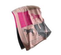 LumiSyne Winter Scarf Cashmere Shawl Color Blocked Plaid Retro Horse Pattern Reversible Scarves With Tassels Large Long Pashmina Scarf Lightweight Warm Stole Wrap