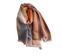 LumiSyne Winter Scarf Cashmere Shawl For Women Men Color Block Splicing Pattern Simple Personalized Style Reversible Scarf With Tassel Pashmina Shawls And Wraps Large Long Scarf Lightweight Warm Stole