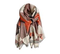 LumiSyne Winter Scarf Cashmere Shawl For Women Retro Elegant Plaid Horse Pattern Reversible Scarf With Tassel Pashmina Shawls And Wraps Large Long Scarves Lightweight Warm Stole