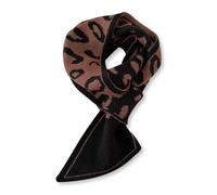 LumiSyne Winter Skinny Knitted Scarf For Women Easy Pull-Through Design Stripe Houndstooth Tiger Leopard Pattern Classic Retro Style Small Knitted Scarf Narrow Long Neckerchief Warm Collar Scarf