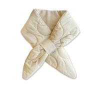 LumiSyne Winter Warm Scarf For Women Men Padded Puffer Scarf Simple Solid Color Cotton Down Filled Easy Pull-Through Small Neck Scarves Cross Collar Scarf Neck Warmer