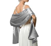 LumiSyne Women Satin Chiffon Evening Scarves Silky Solid Color Cape Shawl Lightweight Wraps Stole For Weddings Bridal Bridesmaids Proms Parties