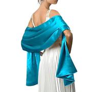 LumiSyne Women Satin Chiffon Evening Scarves Silky Solid Color Cape Shawl Lightweight Wraps Stole For Weddings Bridal Bridesmaids Proms Parties