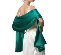 LumiSyne Women Satin Chiffon Evening Scarves Silky Solid Color Cape Shawl Lightweight Wraps Stole For Weddings Bridal Bridesmaids Proms Parties