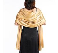 LumiSyne Women Silky Satin Shawls And Wraps For Evening Dresses Solid Color Lightweight Long Scarves Elegant Wraps Stoles For Bridal Bridesmaids Wedding Prom Party, 200×70cm