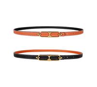 LumiSyne Women Skinny Leather Belt Solid Color Reversible Belt Thin Waist Belt In Pin Buckle Adjustable Waistband Decorative Belt For Jeans Dress Pants Coat