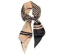 LumiSyne Women Skinny Silk Scarf Checkerboard Plaid Printed Letter Pattern Classic Retro Style Lightweight Narrow Neckerchief Long Neck Scarf Bandanas Headdress Handle Wrap Ribbon Scarf