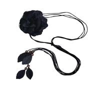 LumiSyne Women's Braided Rope Belt Thin Waist Belt With Chiffon Flower Decoration Bead Leaf Pendant Romantic Bohemian Style Vintage Knotted Rope Chain Belt Dress Belt For Beach Vacation Wedding Party