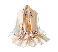 LumiSyne Women's Silk Scarf Camellia Leaf Print Colorful Oil Painting Pattern Romantic Artistic Style Long Large Scarves Lightweight Warm Shawl Stole Sunscreen Headscarf Beach Wrap All Season