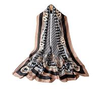 LumiSyne Women's Silk Scarf Fashion Classic Flower Printed Houndstooth Pattern Long Lightweight Warm Scarves Wrap Sunscreen Shawl All Season