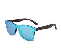 LumiSyne Wooden Sunglasses Polarized For Men Women Fashion Mirrored Eyewear One Piece Lens Rimless Frame UV400 With Sunglasses Case For Driving Sport Travel
