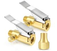 LUMITECO Heavy Duty Locking Tire Chuck Set, 1/4" Female NPT Screw On Air Chuck w/Tire Inflator Nozzle & Pressure Release Button, Quick Connect Tire Inflator Clip Adapter for Air Compressor Guage Pump