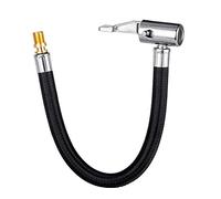 LUMITECO Locking Tire Chuck with Rubber Hose and Standard Tire Valve Fine Thread, Tire Inflator Pump Hose Adapter for Twist On Convert to Lock On Connection