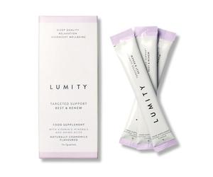 Lumity Rest & Renew Magnesium for Sleep, Magnesium Glycinate, Bisglycinate & Glycine Supplements with L Theanine, Amino Acids & Chamomile for Relaxation & Sleep Quality for Sleep Aid (14 5g Sachets)