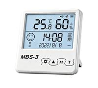 Lumive Digital Room Thermometer & Hygrometer with Clock - Indoor Temperature and Humidity Monitor with Backlight, Comfort Indicator for Bedroom, Baby Room, Home or Office