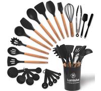 Lumivive Kitchen Utensils Set- Food-Grade Silicone -Elevate Culinary Experience w 24-Piece Premium Cooking Utensils Set-Hanging Loops for Storage Silicone Kitchen Utensils Set(Avoid Abrasive for Wash)
