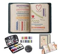 Lumivora DIY Embroidery Stitch Book Kit, 2026 New Embroidery Book with Multiple Sewing Kit, Embroidery Books for Beginners and Craft Lovers, 106 Unique Patterns (1 Pcs)